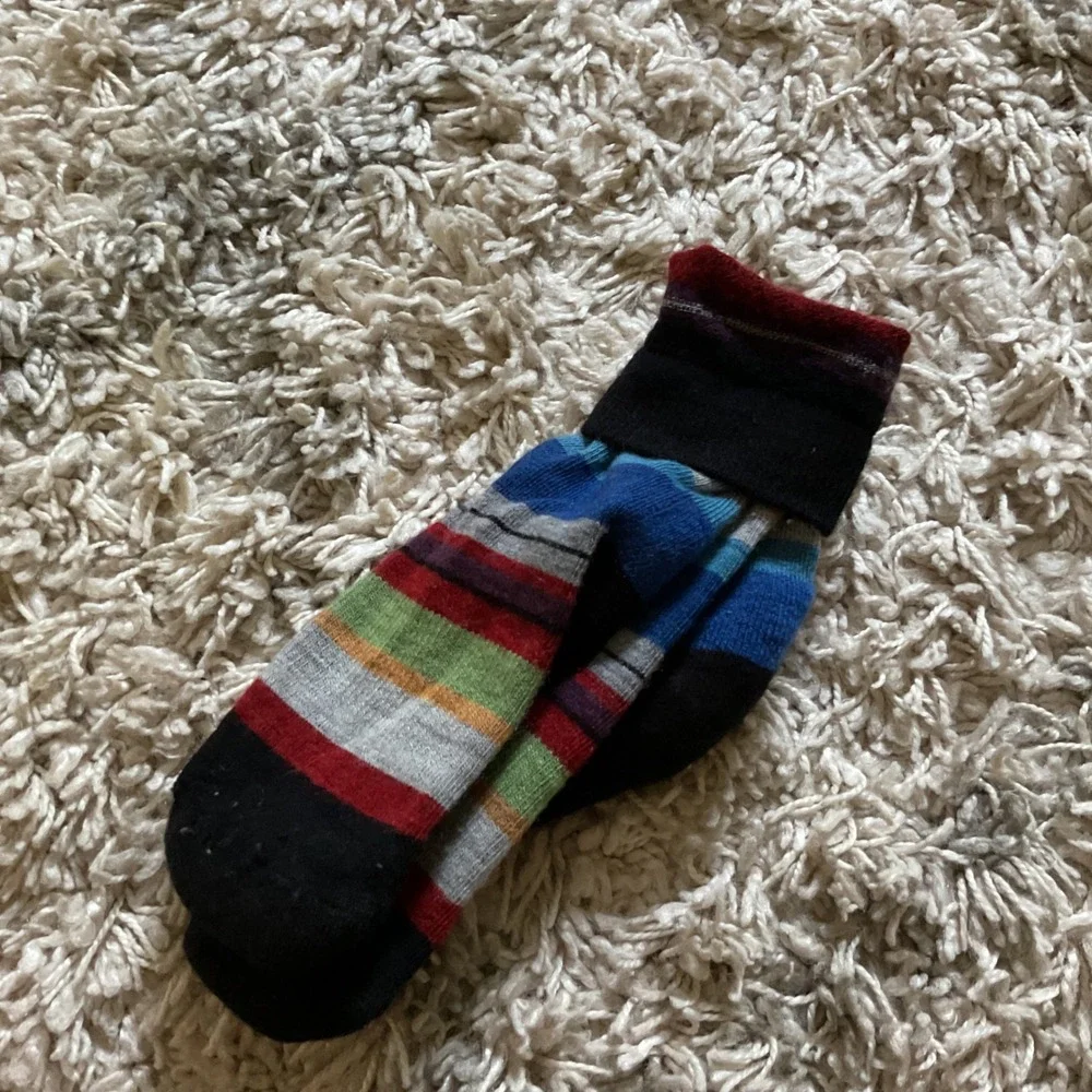 Smartwool Merino Wool Striped Crew Socks Womens Multi Color Hiking Outdoor